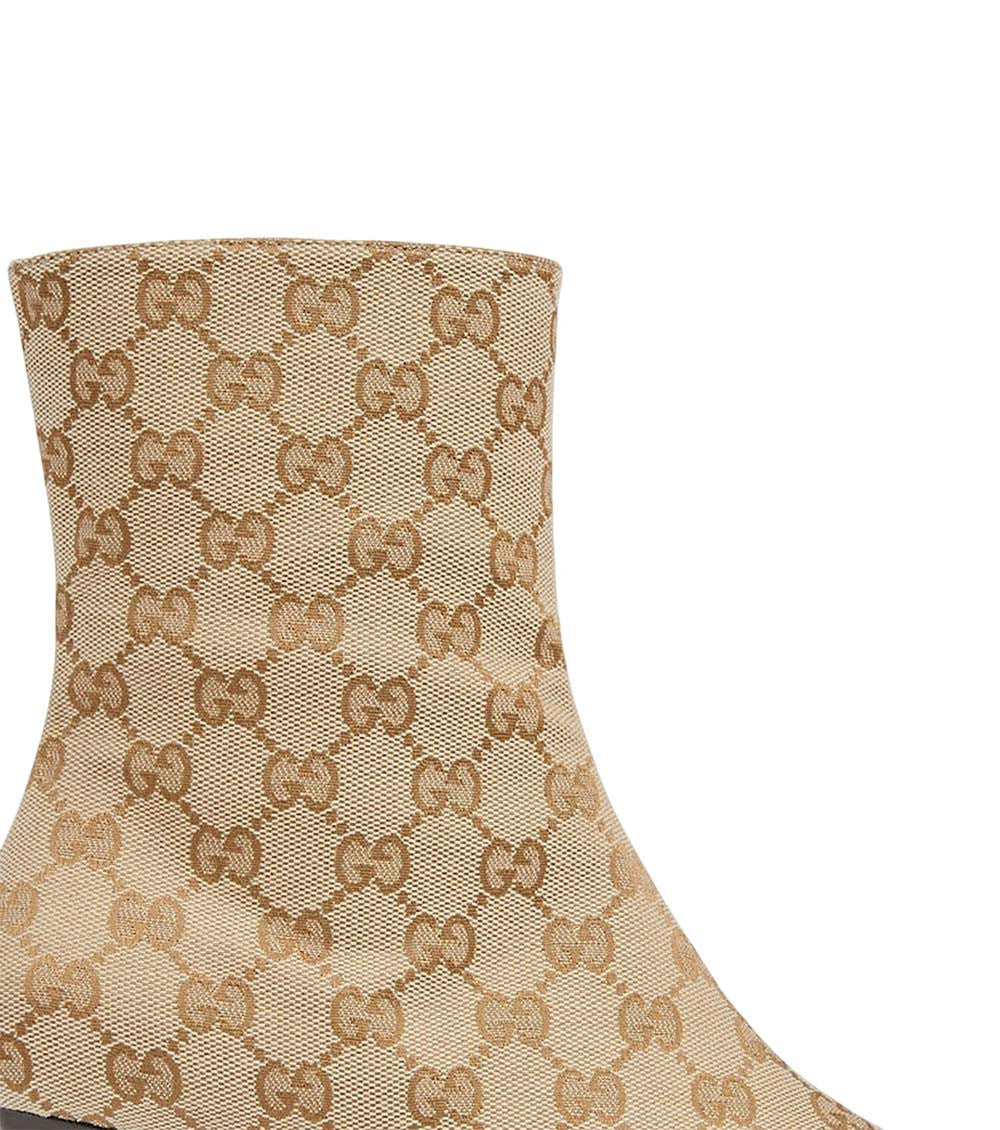 Beige Logo Bombshell Ankle Boots 4