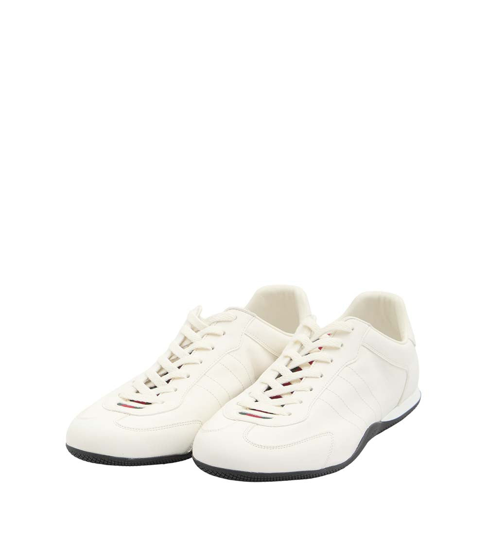 White Leather Shift Sneakers 2