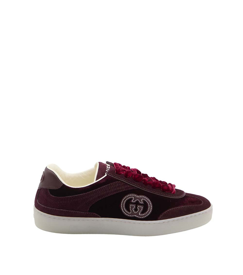 Maroon Velvet G75 Sneakers 1