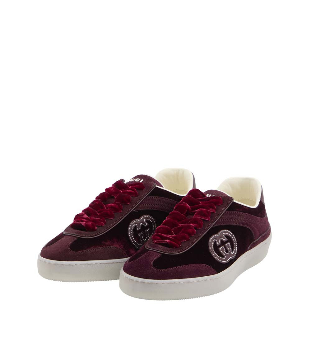 Maroon Velvet G75 Sneakers 2