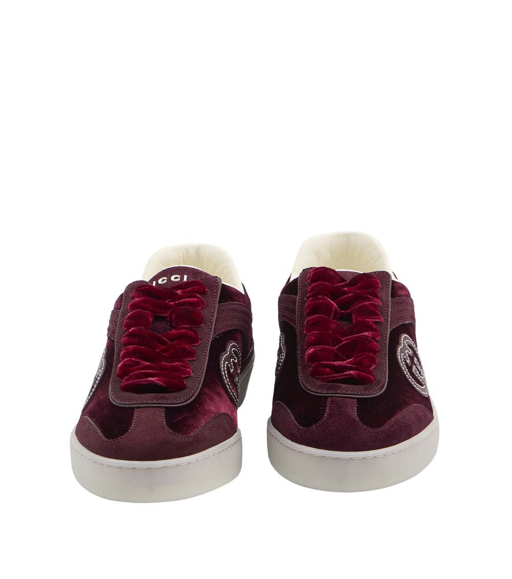 Maroon Velvet G75 Sneakers 4