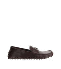 Brown Leather Logo Loafers 1
