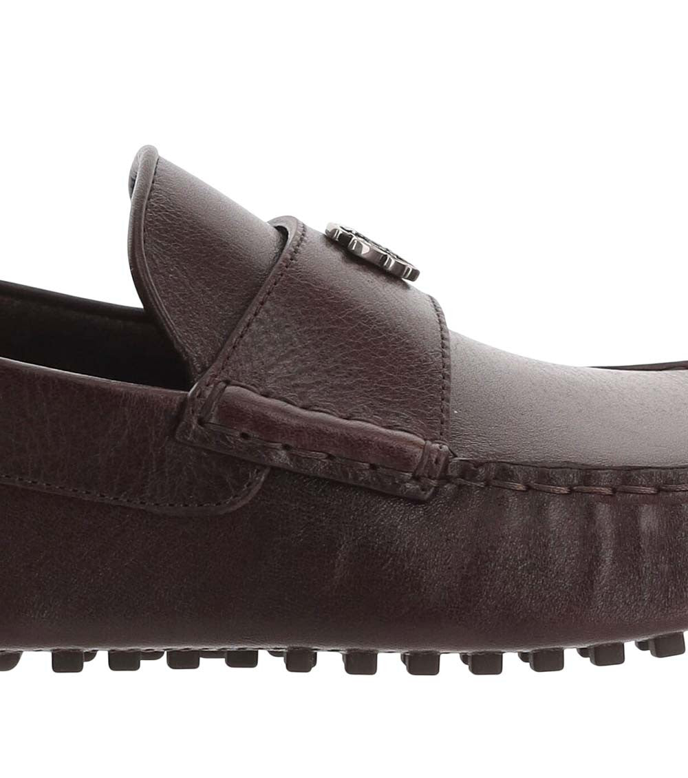 Brown Leather Logo Loafers 5