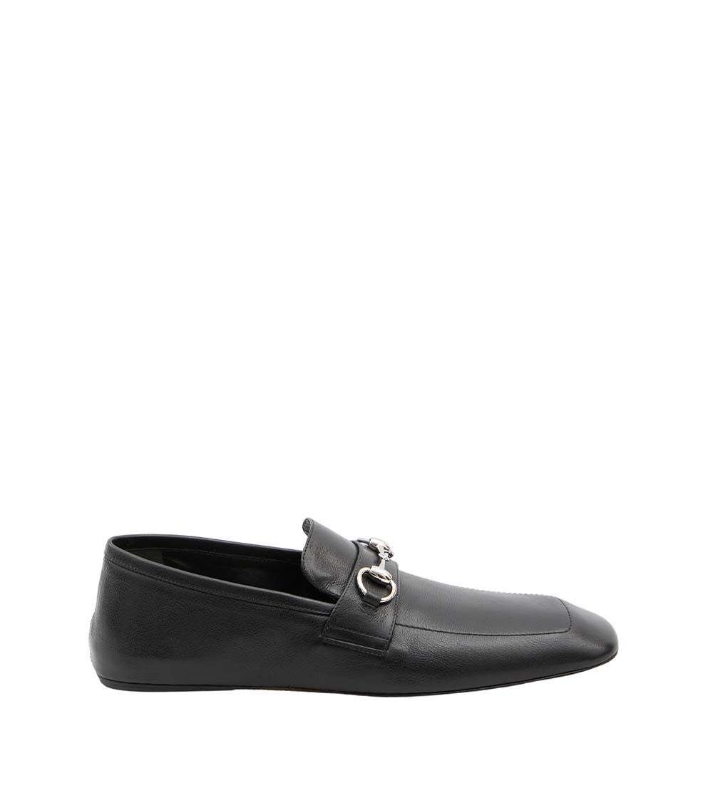 Black Leather Horsebit Loafers 1