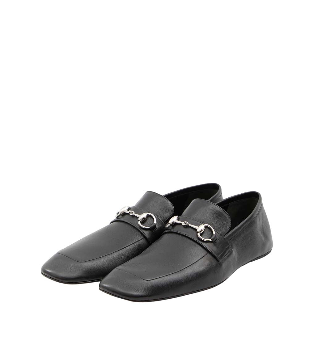 Black Leather Horsebit Loafers 2