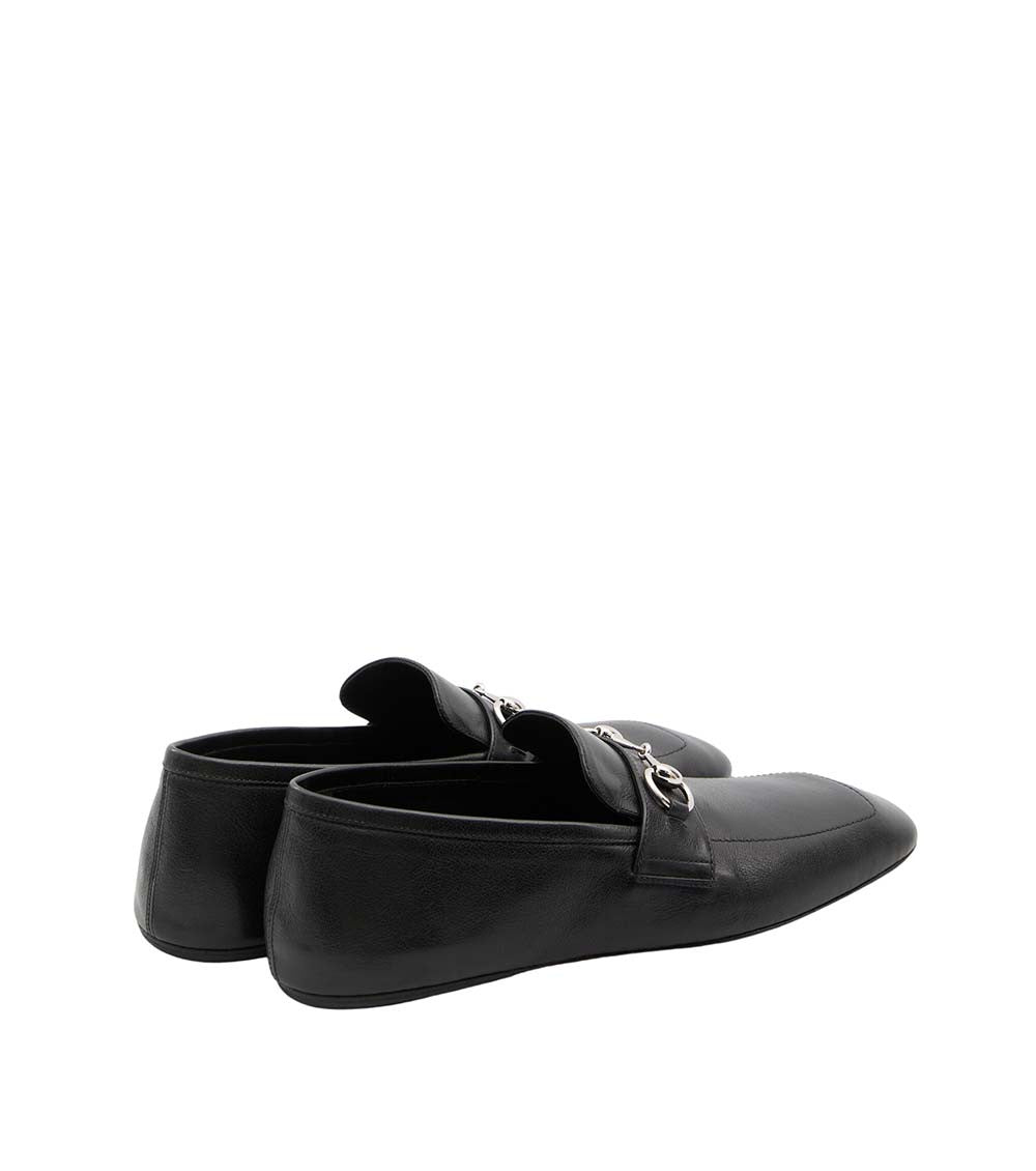 Black Leather Horsebit Loafers 3