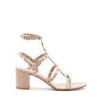 Beige Studded Rockstud Heels 1