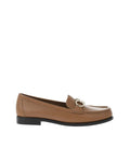 Brown Logo Leather Loafers 1