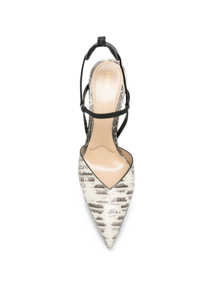 Beige Printed Pumps 4