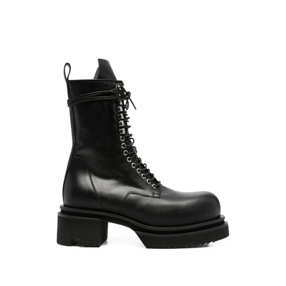 Black Leather Lace-up Boots 1