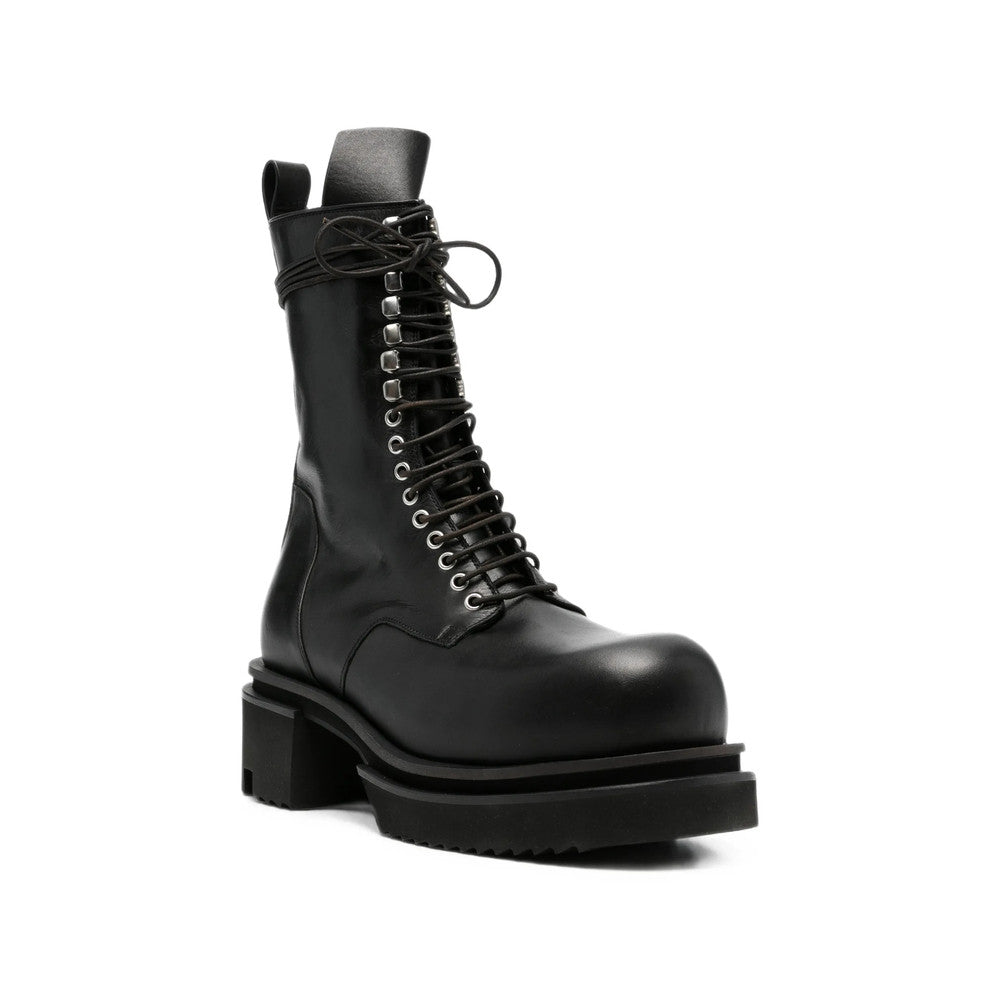 Black Leather Lace-up Boots 2