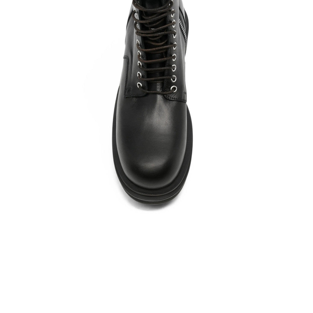 Black Leather Lace-up Boots 3