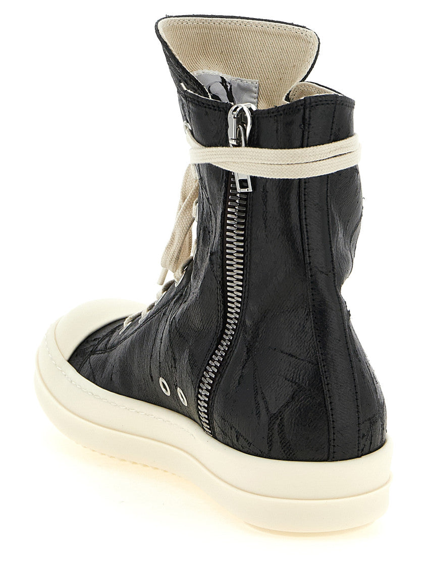 Black Textured High-top Sneakers 3