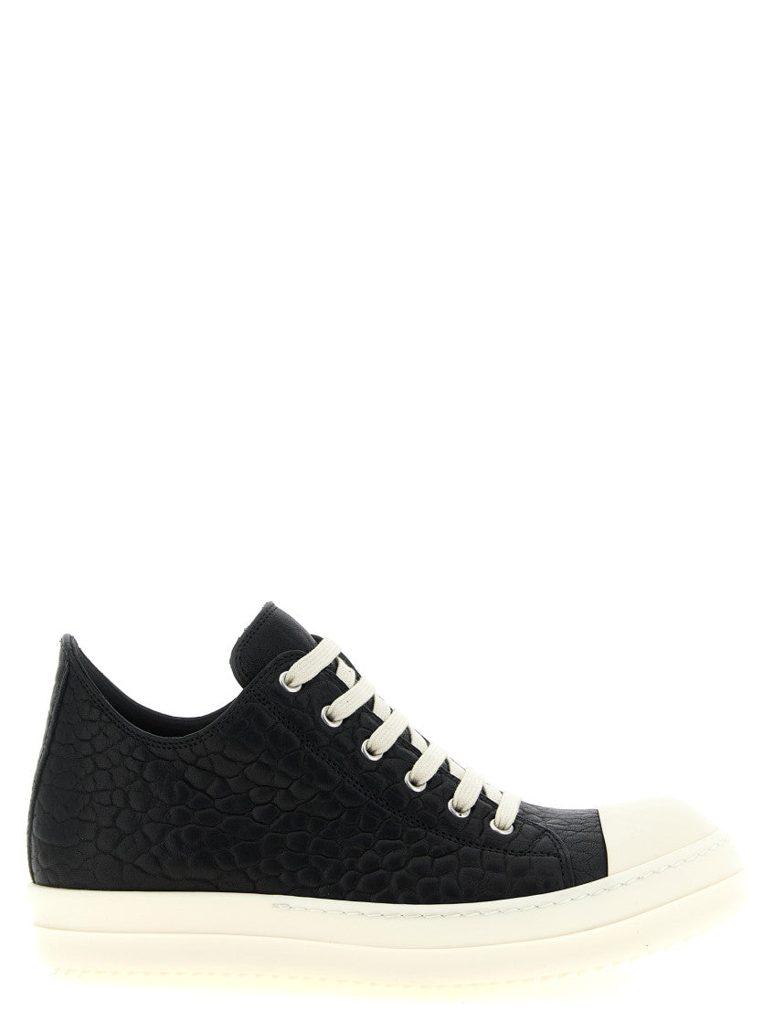 Black Textured Low-top Sneakers 1