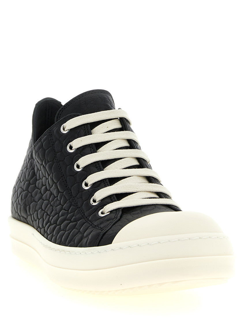 Black Textured Low-top Sneakers 2