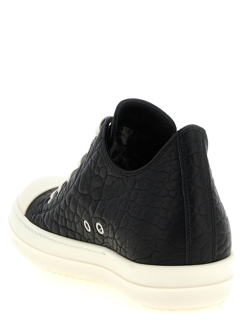 Black Textured Low-top Sneakers 3