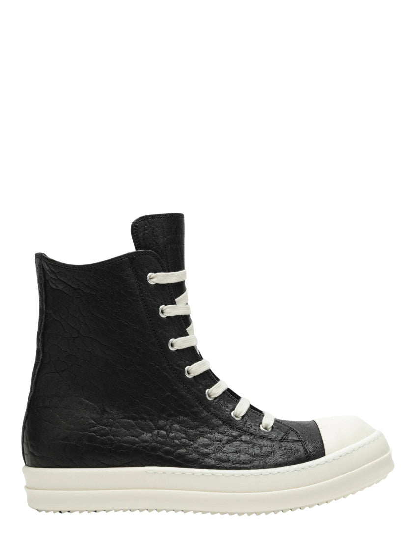 Black Textured High-Top Sneakers 1