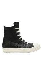 Black Textured High-Top Sneakers 1