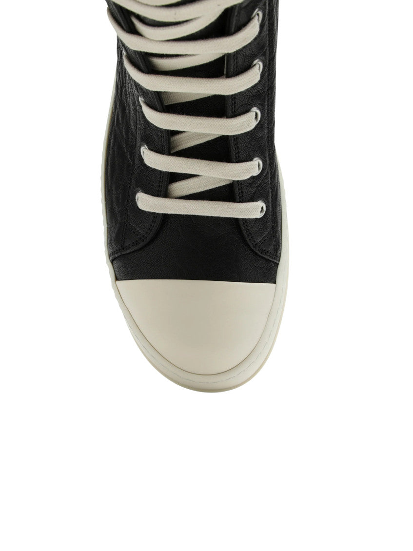 Black Textured High-Top Sneakers 4