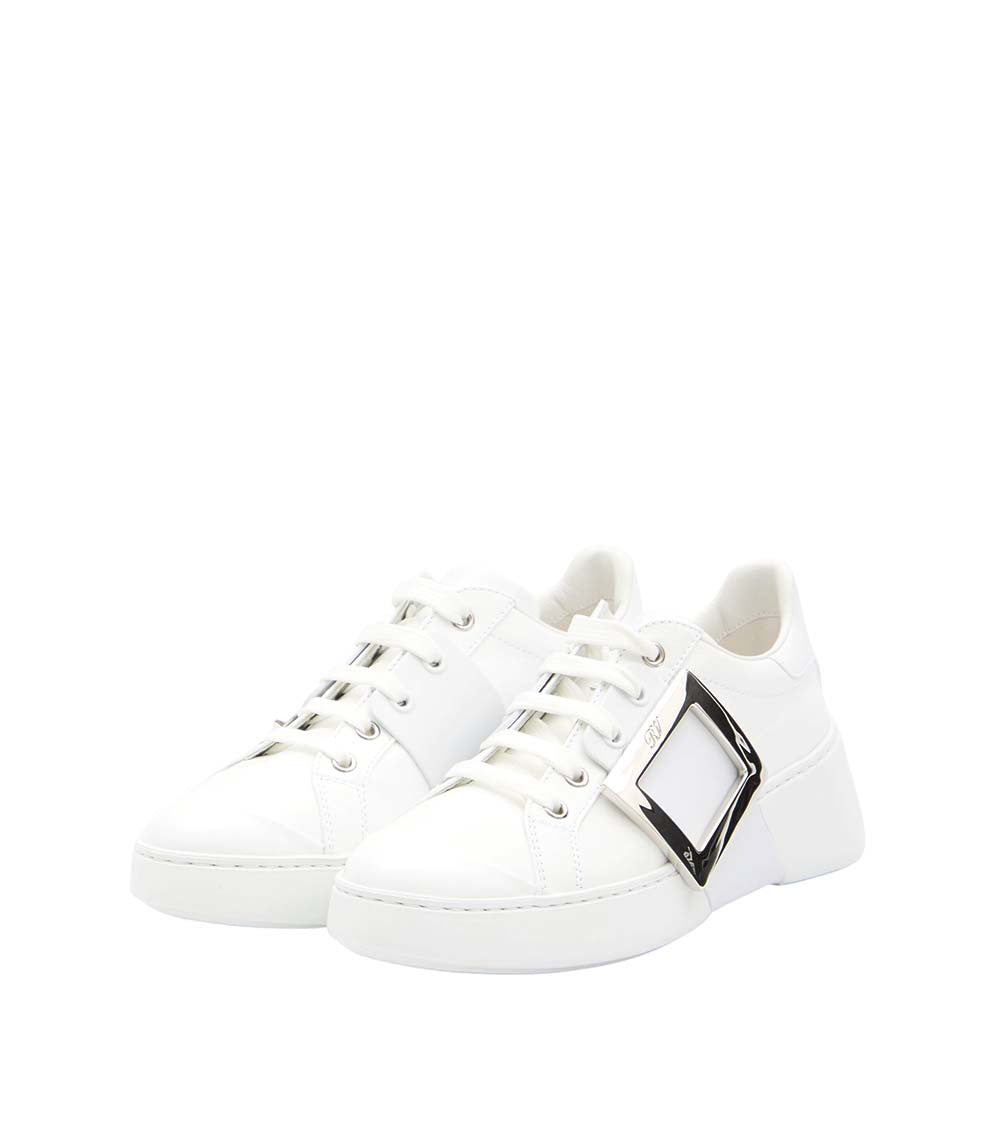 White Leather Skate Sneakers 2