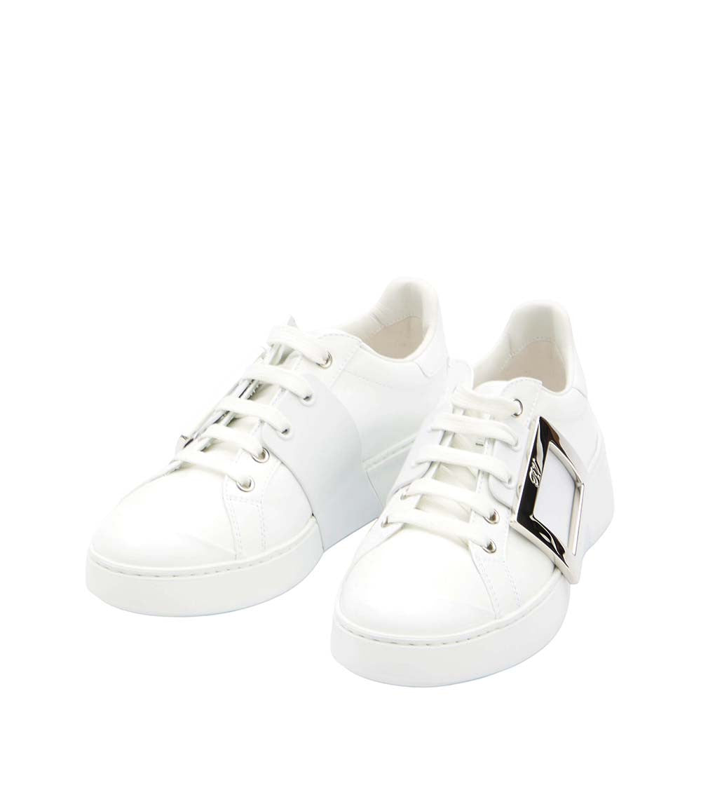 White Leather Skate Sneakers 4