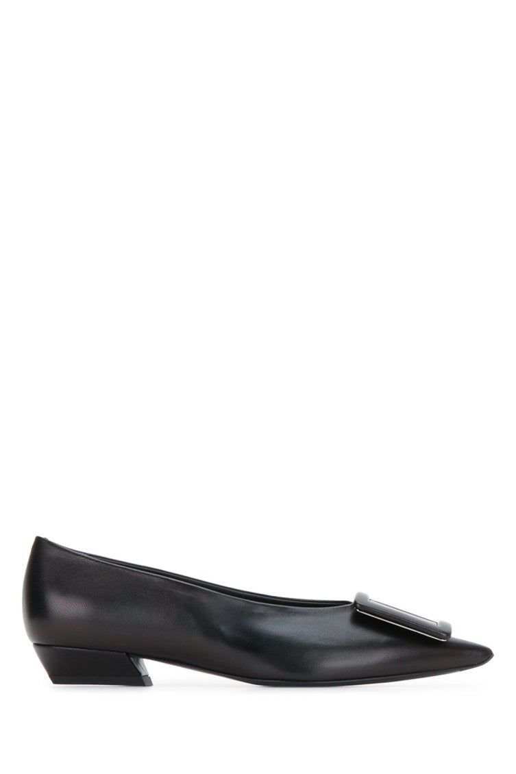 Black Leather Ballet Flats 1