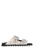 White Rhinestone Buckle Sandals 1