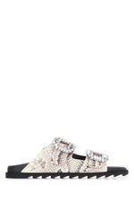 White Rhinestone Buckle Sandals 1