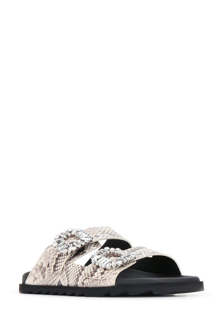 White Rhinestone Buckle Sandals 2