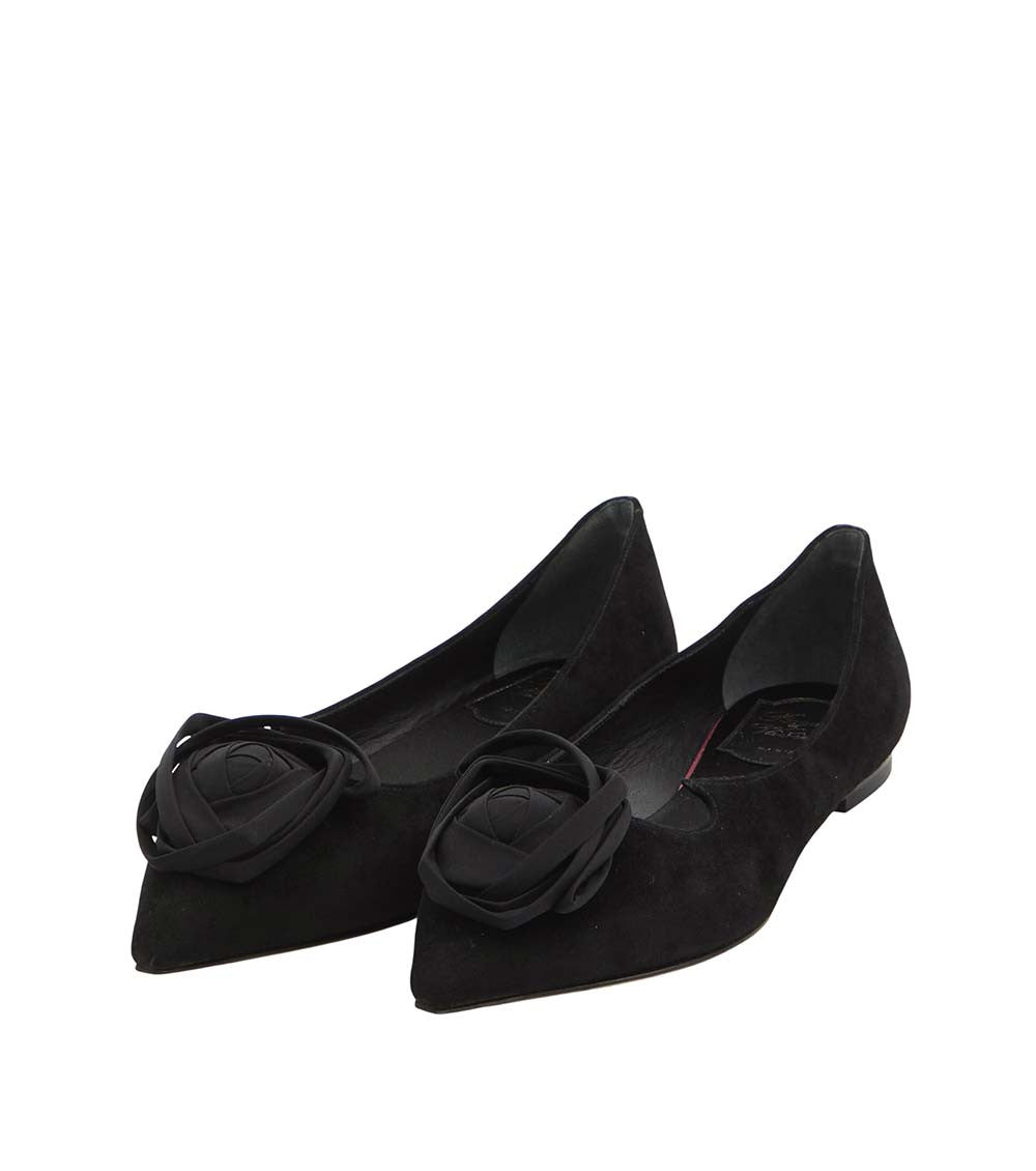 Black Embellished Ballet Flats 2