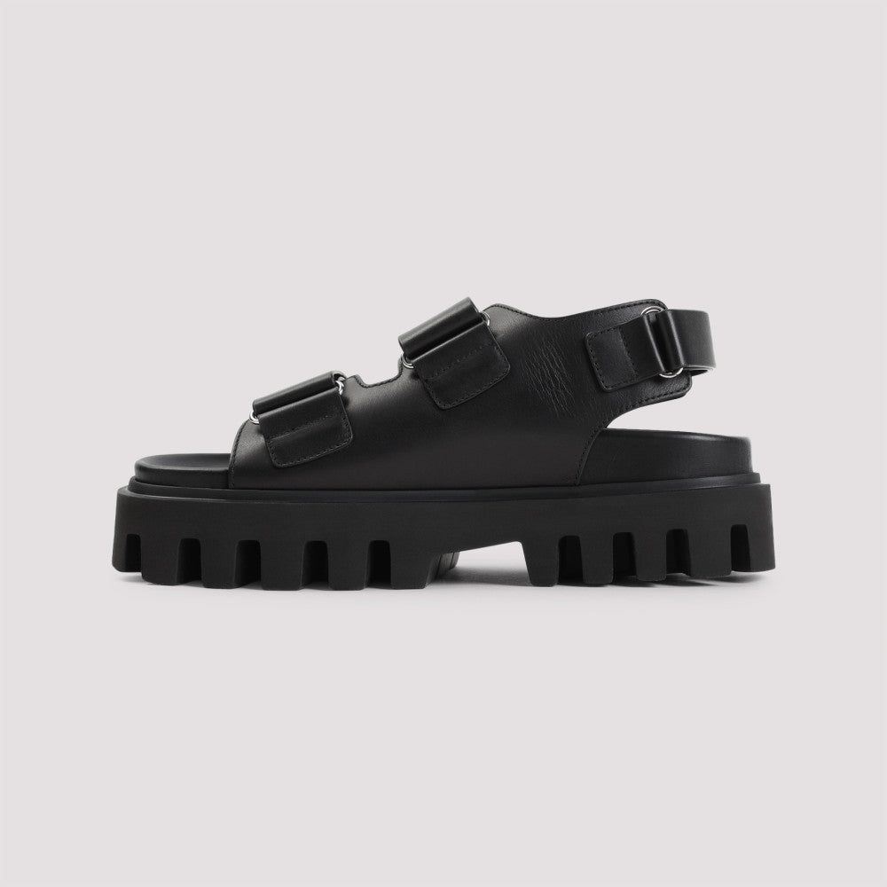 Black Leather Sandals 4