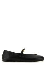 Black Leather Ballet Flats 1