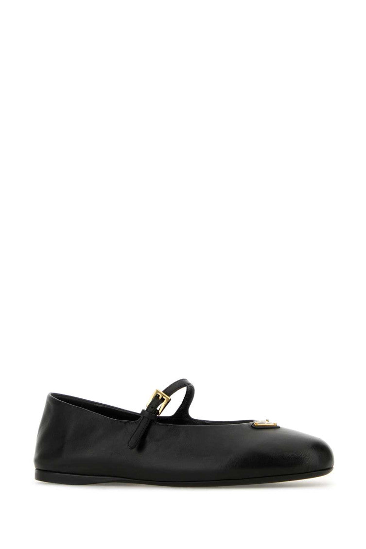 Black Leather Ballet Flats 2
