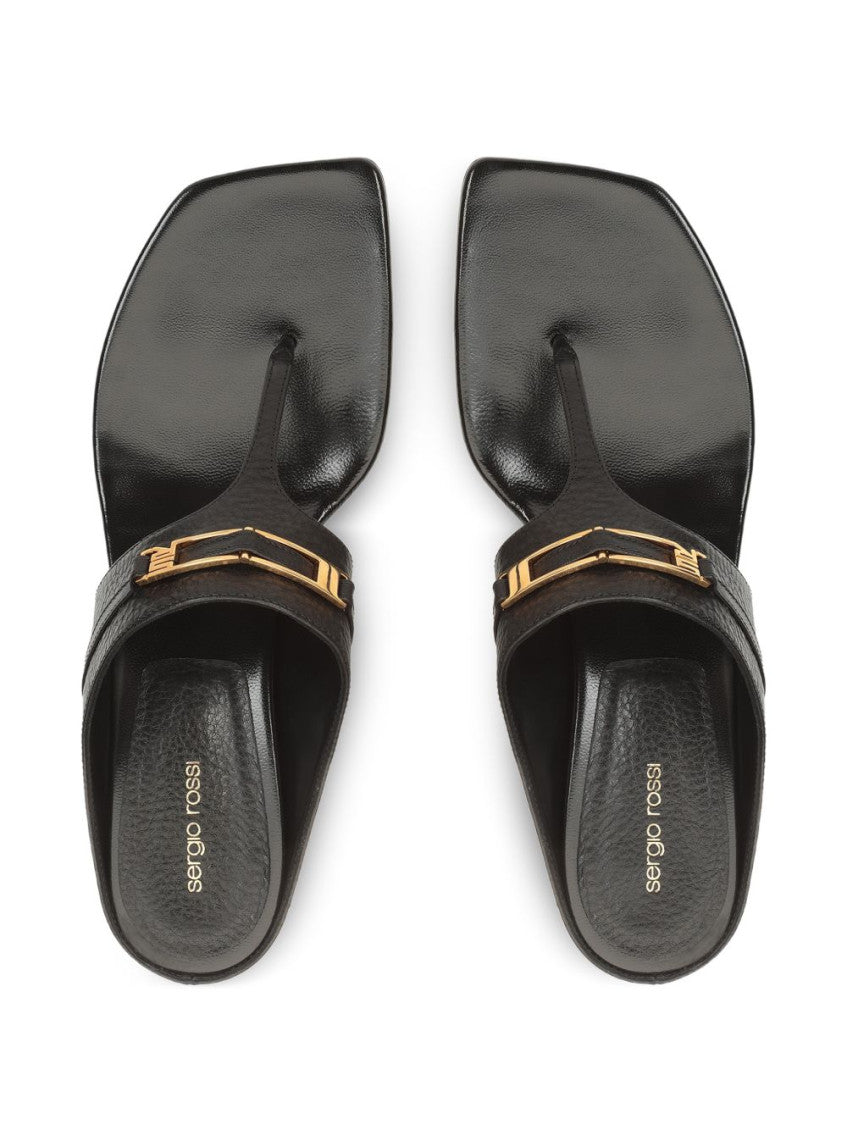 Black Leather Sandals 4