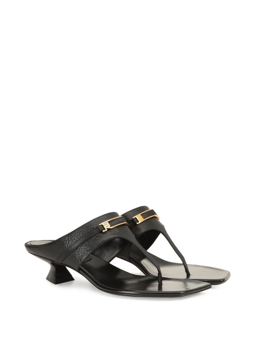 Black Leather Sandals 5