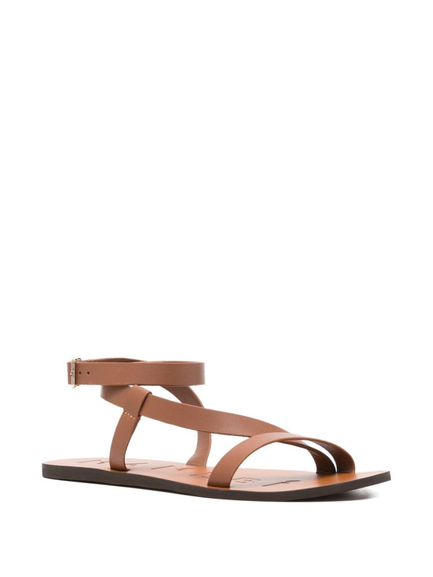 Brown Leather Gladiator Sandals 2