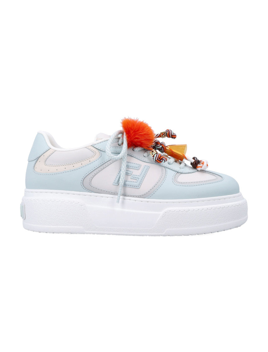 Blue Leather Logo Sneakers 1