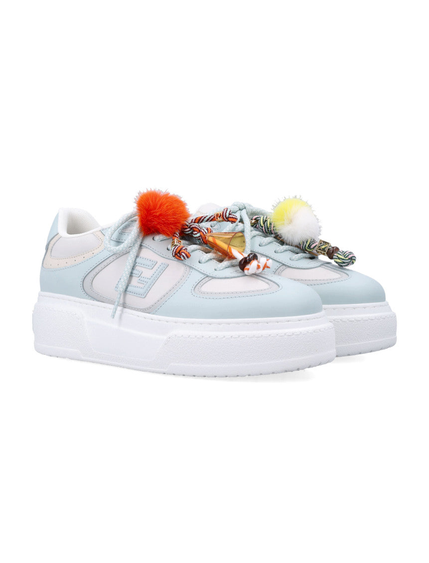 Blue Leather Logo Sneakers 3