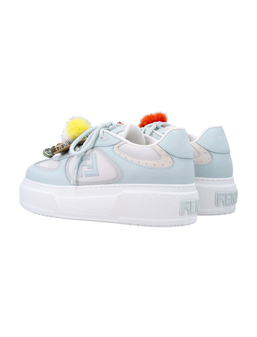 Blue Leather Logo Sneakers 4