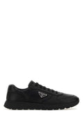 Black Solid Logo Sneakers 1
