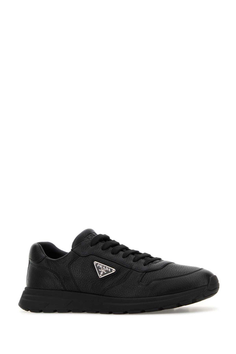 Black Solid Logo Sneakers 2