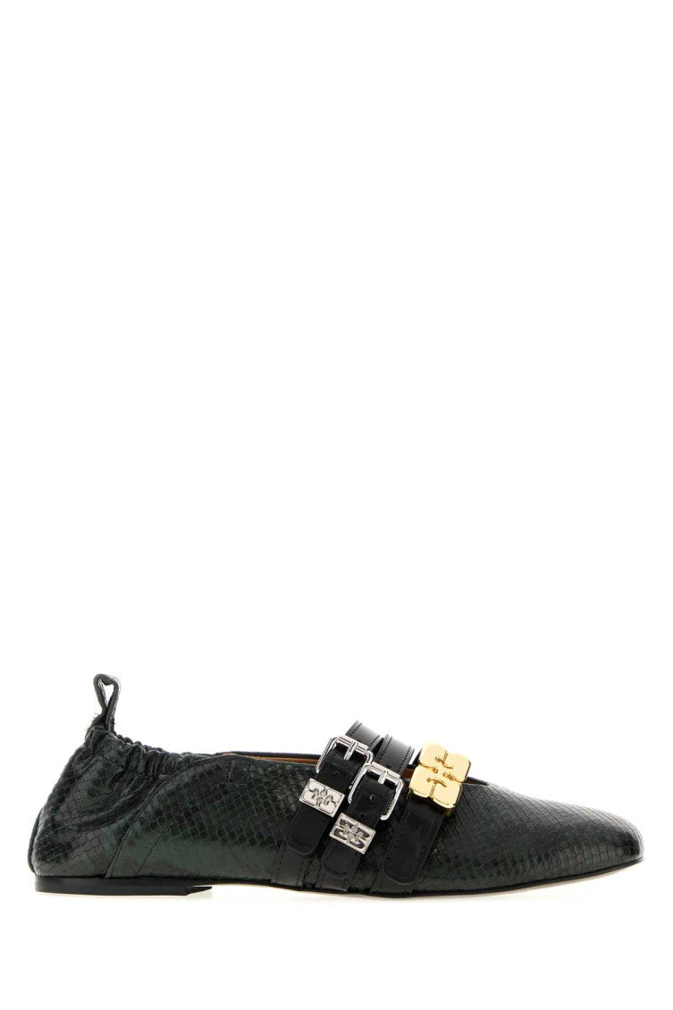 Black Leather Ballet Flats 1
