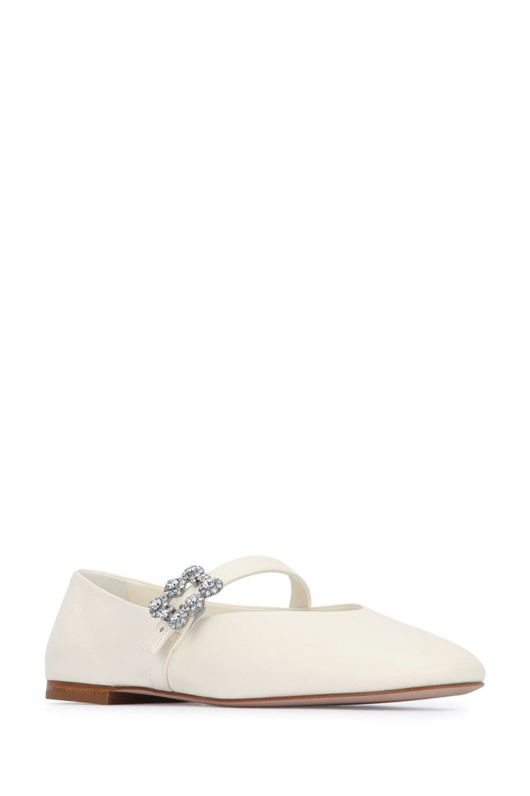 White Round Toe Ballet Flats 2