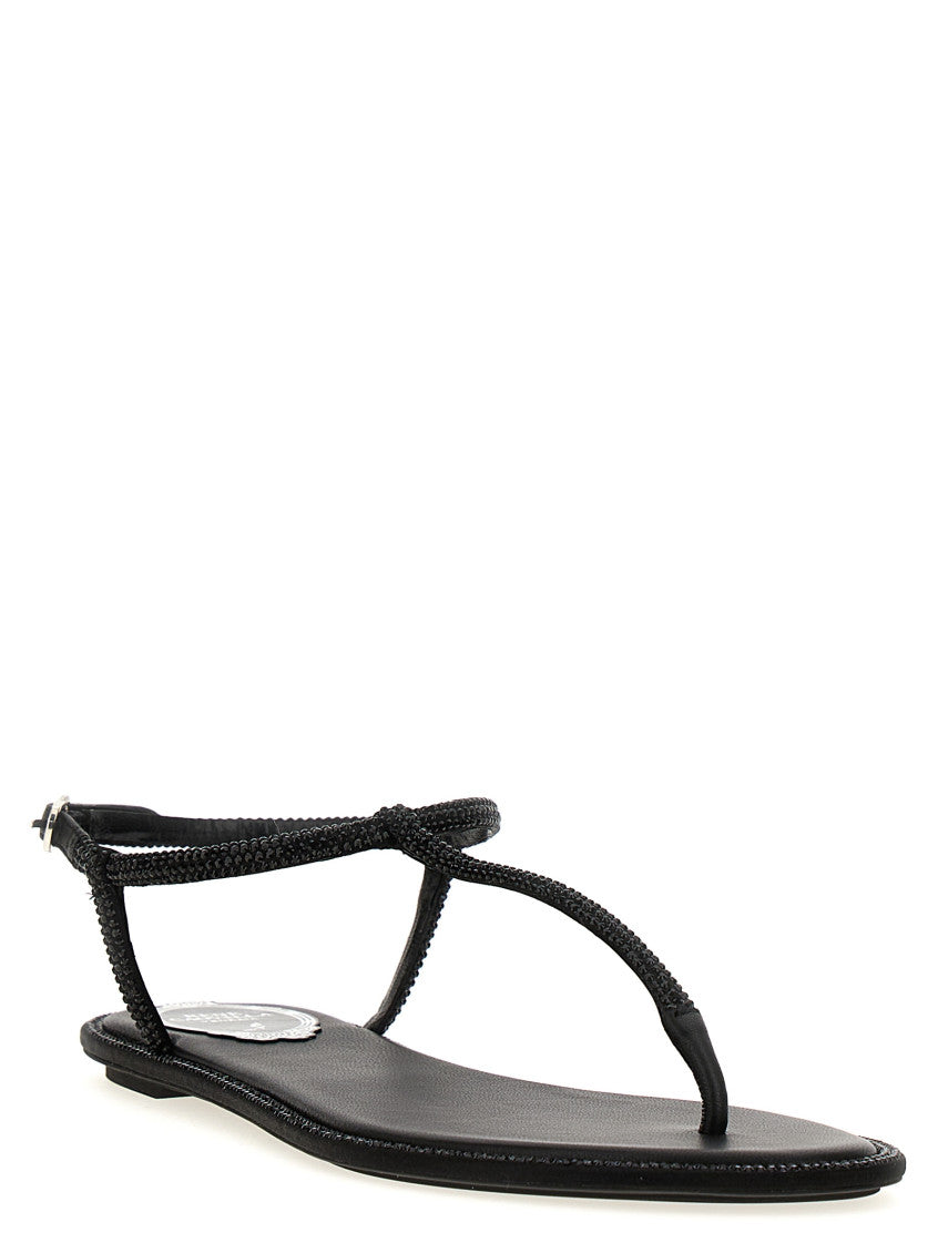 Black Open Round Toe Sandals 2