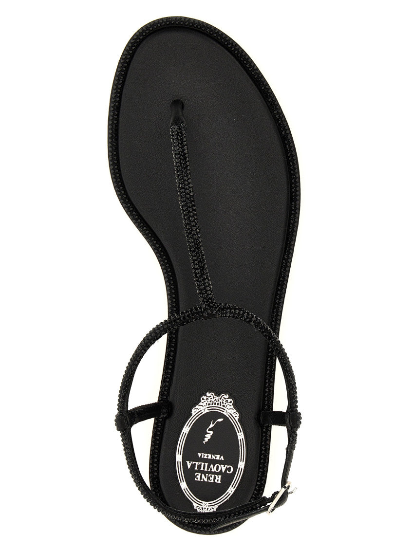 Black Open Round Toe Sandals 4