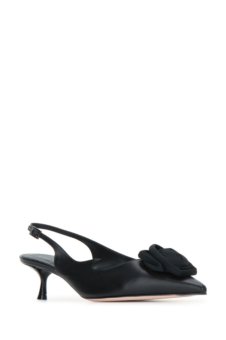 Black Floral Pumps 2