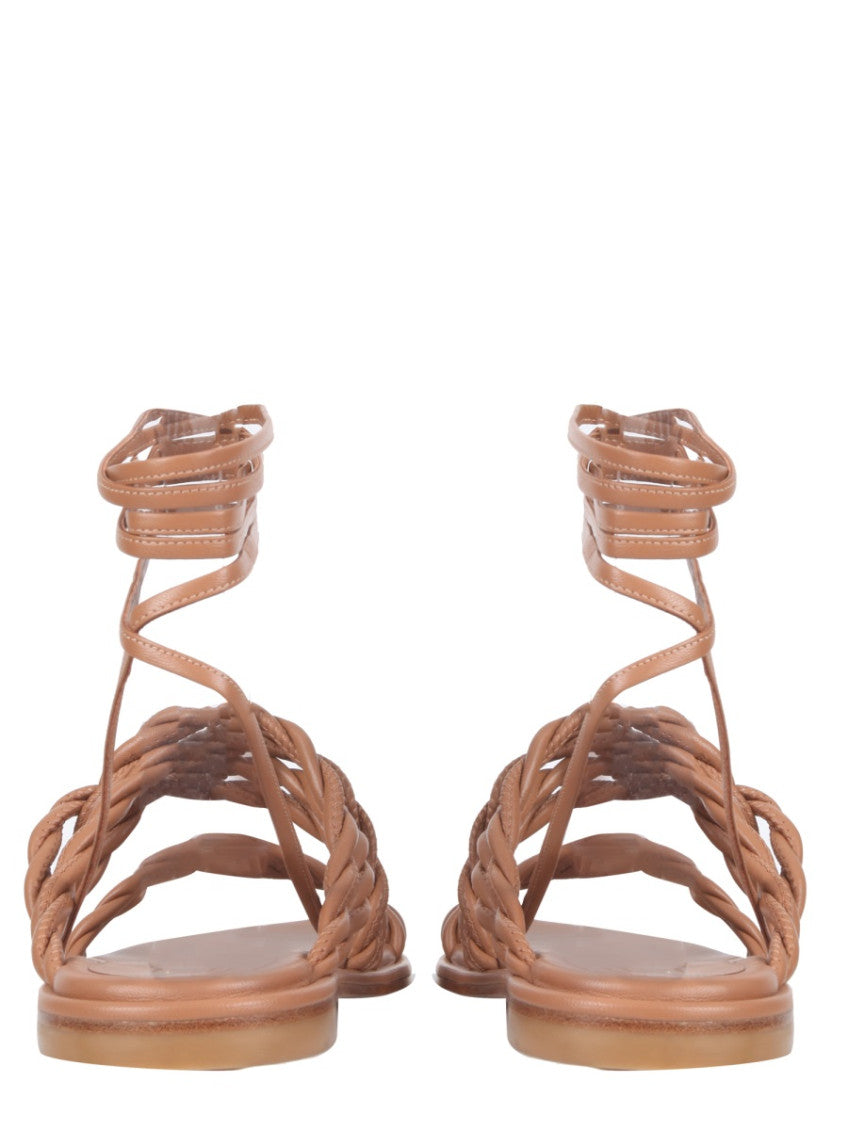 Beige Solid Sandals 4