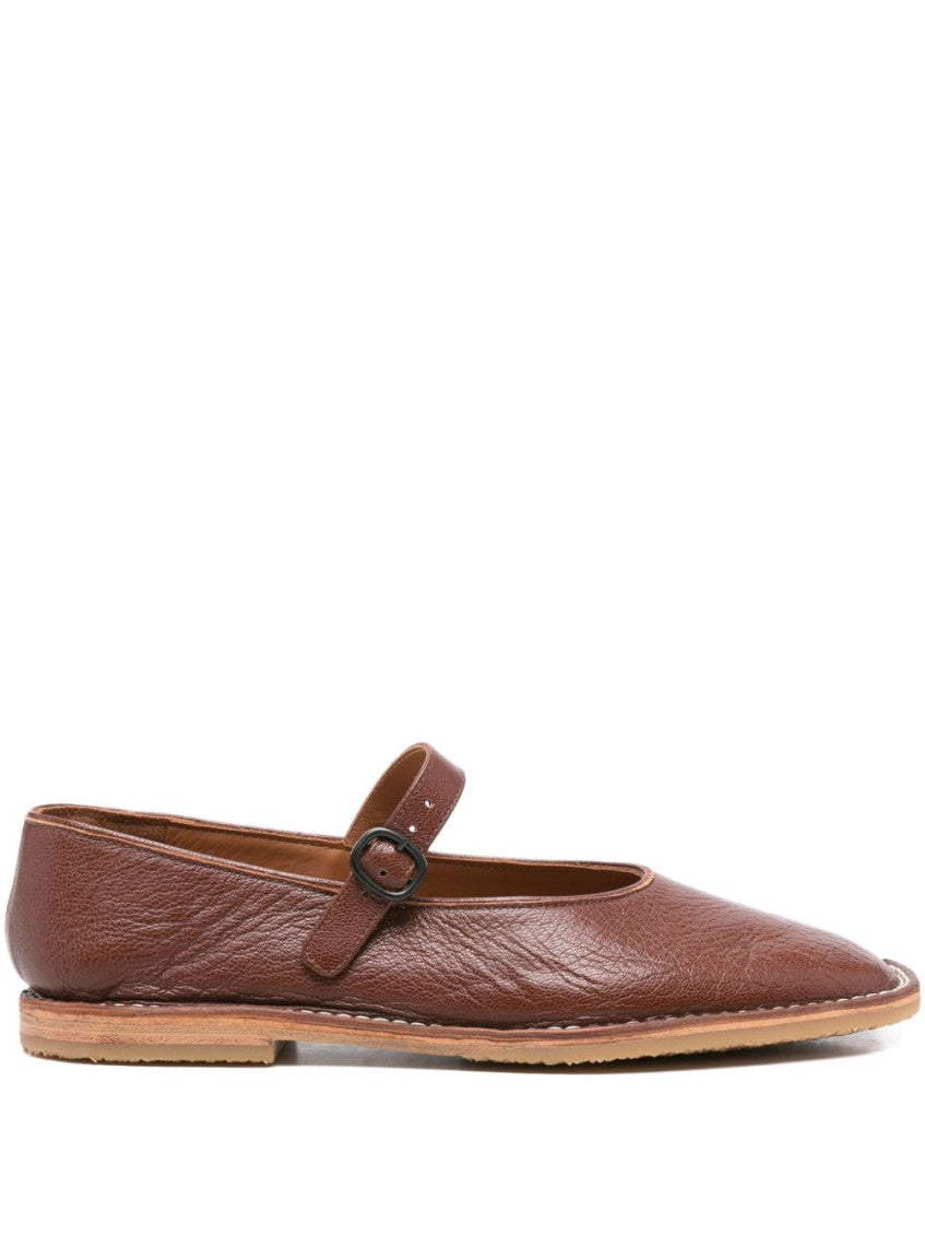 Brown Leather Ballet Flats 1