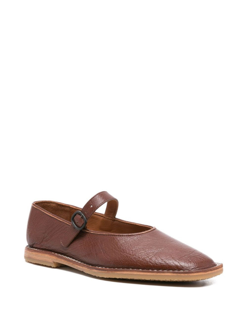 Brown Leather Ballet Flats 2