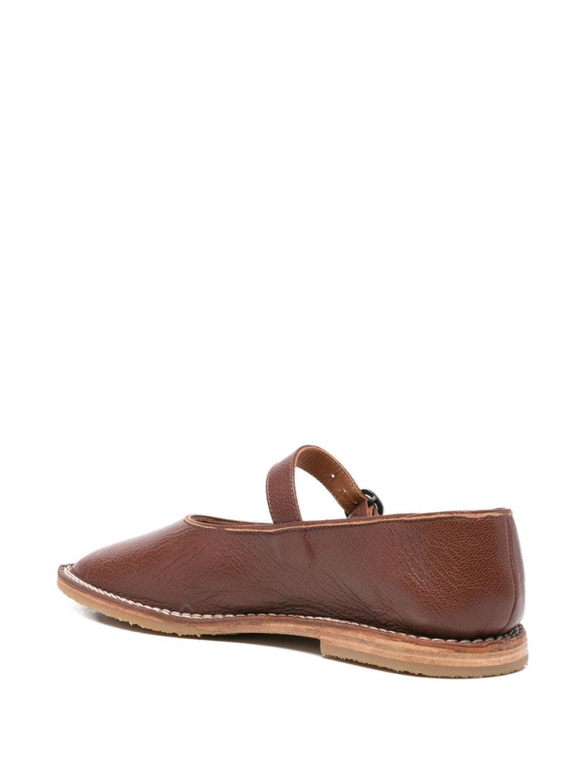 Brown Leather Ballet Flats 3